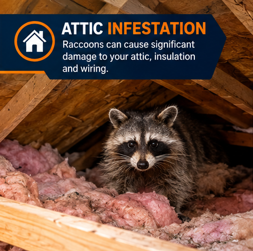 Raccoon entering a Dallas home attic through a roof opening