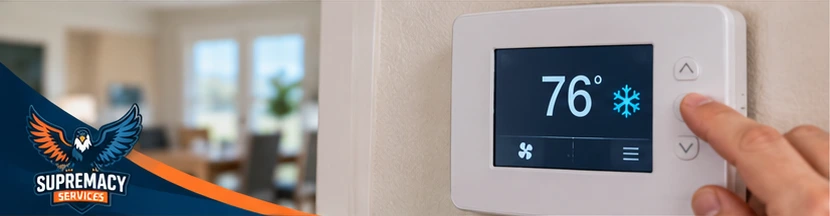 Home thermostat set to cooling mode while troubleshooting an AC not cooling in Dallas