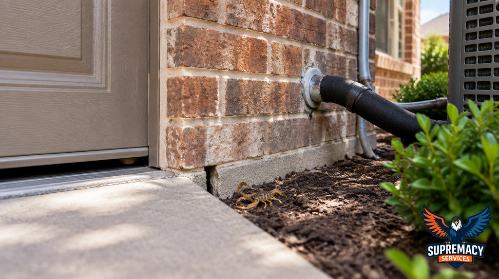 Common exterior openings where scorpions can enter a Dallas home