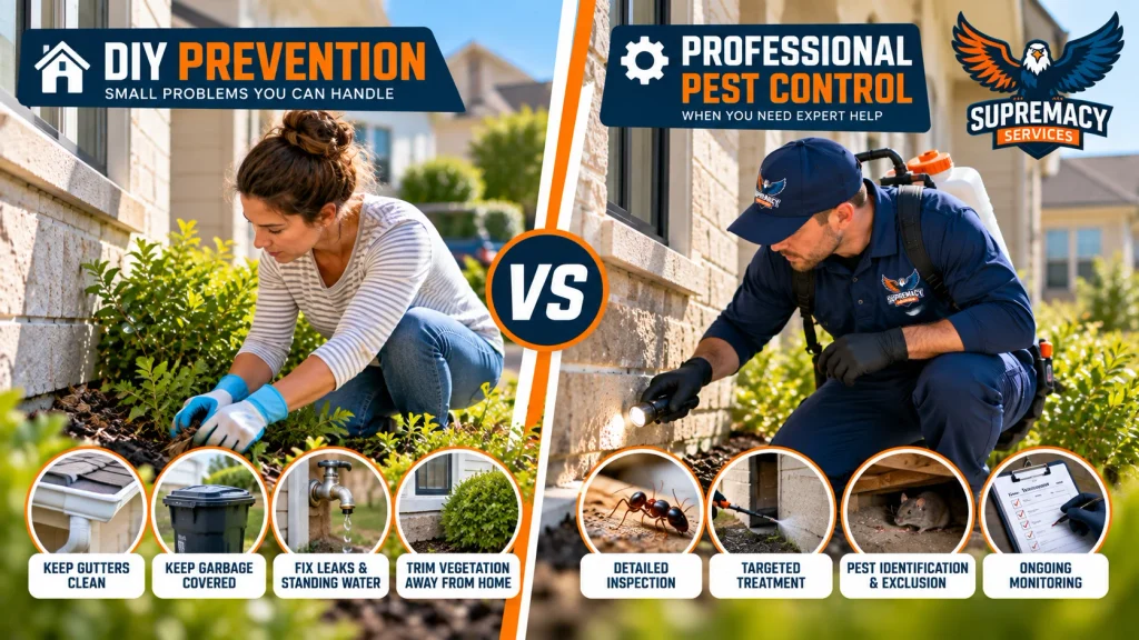 Comparison of homeowner pest prevention and professional pest-control inspection and treatment