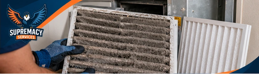 Dirty AC air filter restricting airflow and causing poor cooling in a Dallas home