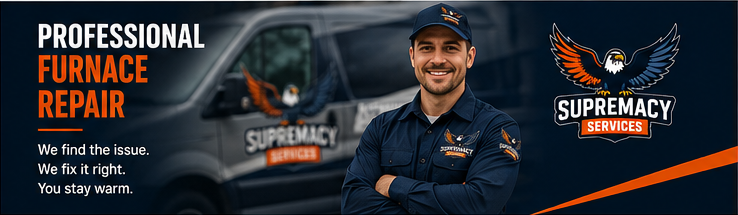 HVAC technician repairing a residential furnace