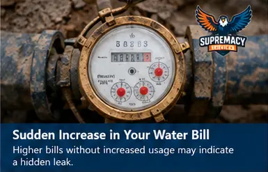 Water meter showing signs of a possible hidden water line leak in Dallas
