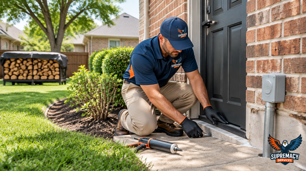 Sealing exterior gaps and improving home maintenance to help prevent scorpions