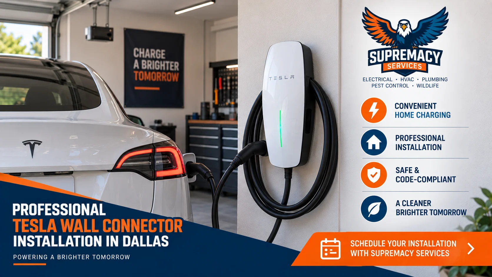 2. Level 2 EV Charger Installation (Tesla, ChargePoint, Universal)