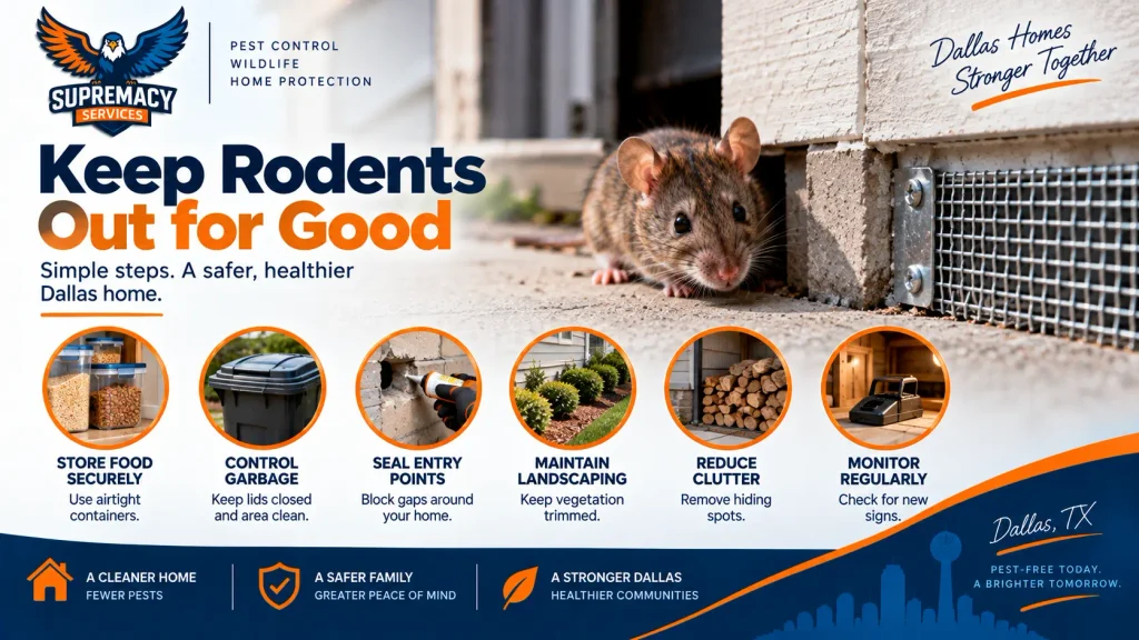 Rodent exclusion professional sealing entry points around a Dallas home