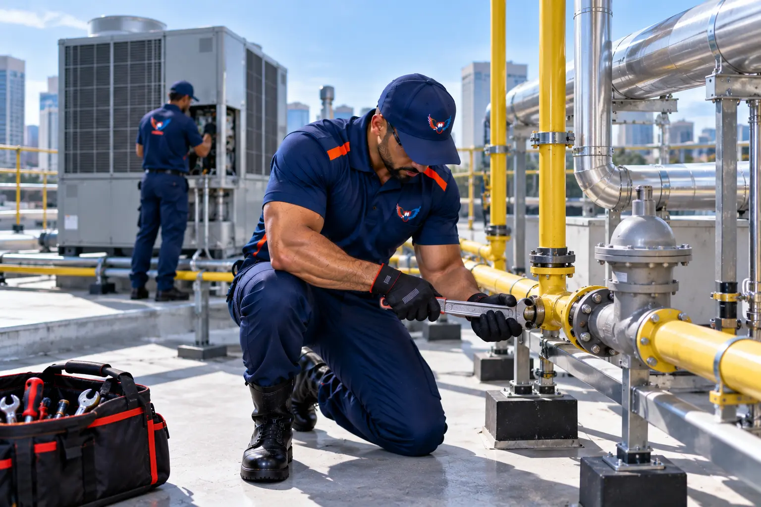 Rooftop Natural Gas Drops & HVAC Piping