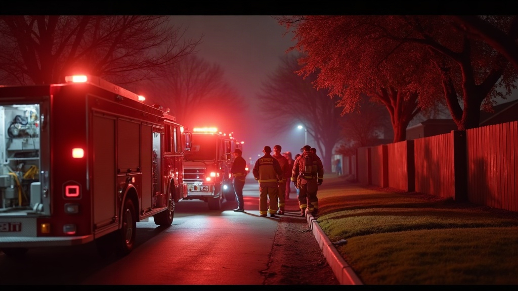 Emergency responders handling a gas leak in a Dallas neighborhood