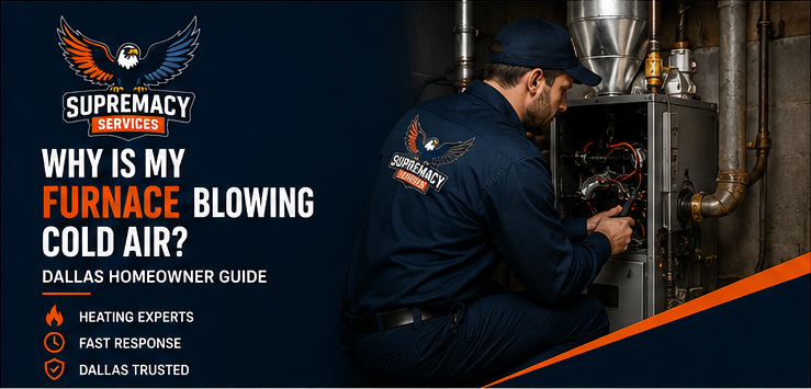 HVAC technician inspecting a furnace in a Dallas home