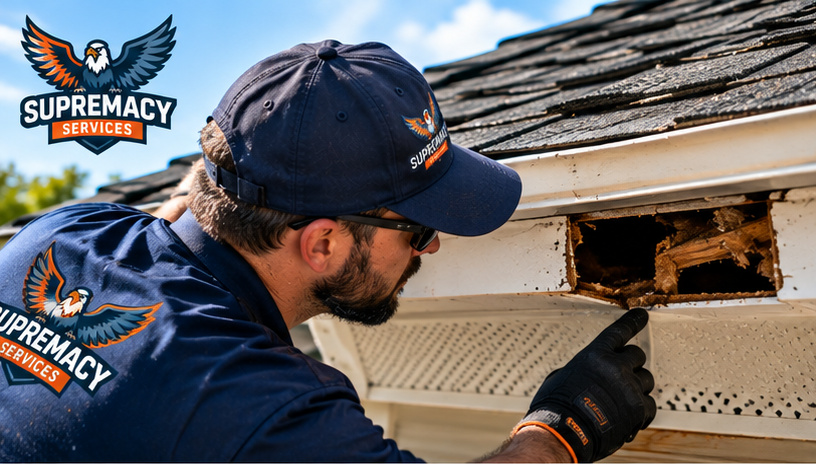Animal entry point near Dallas home roof and attic