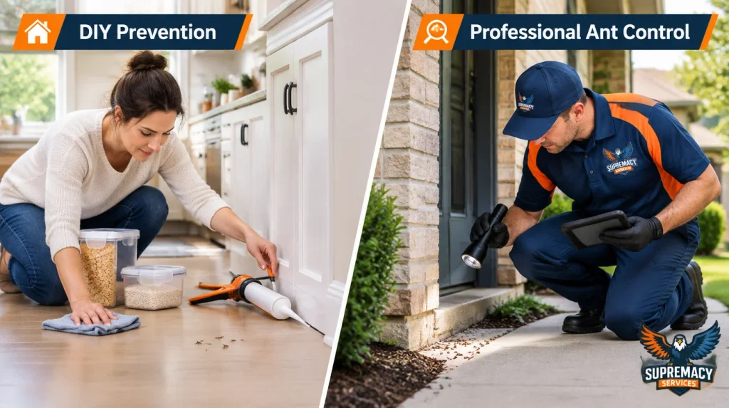 DIY ant control compared with professional ant pest control for a North Texas home
