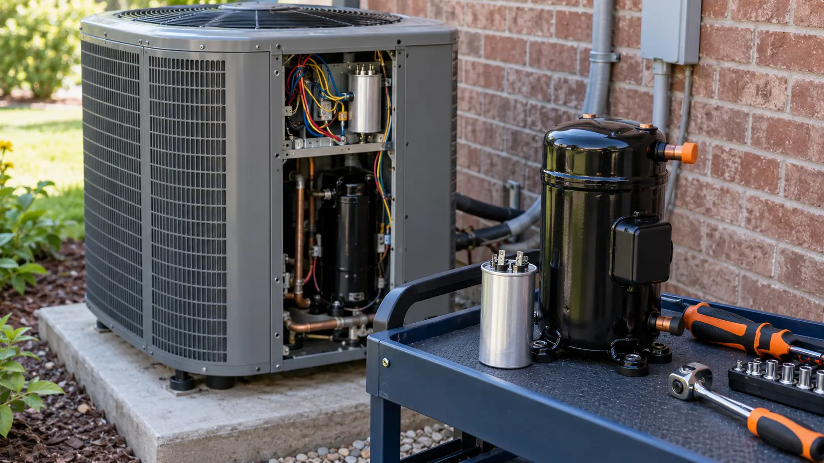 2. Emergency AC Compressor & Capacitor Replacement
