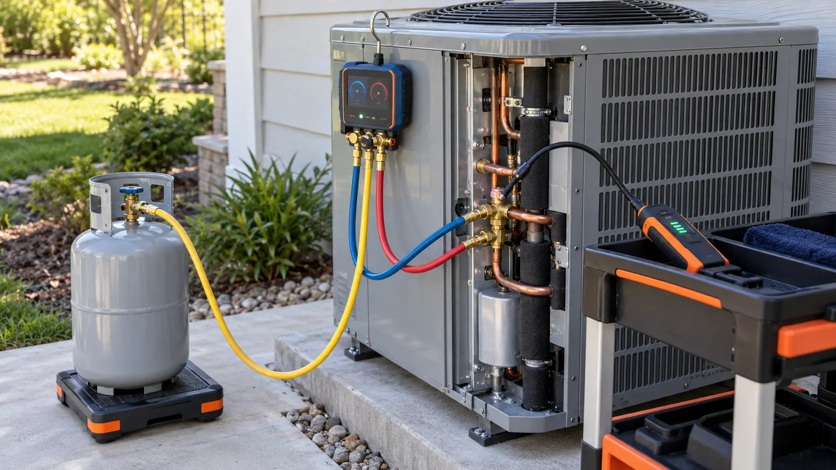 4. Emergency Leak Tracing & Refrigerant Recharge