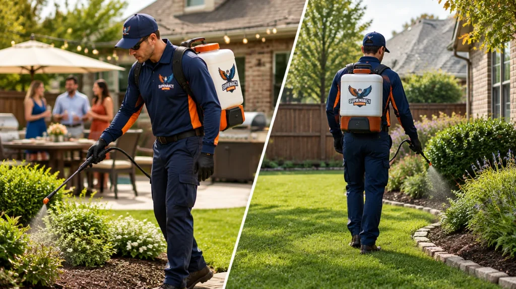 One-time and recurring mosquito control services for a North Texas backyard