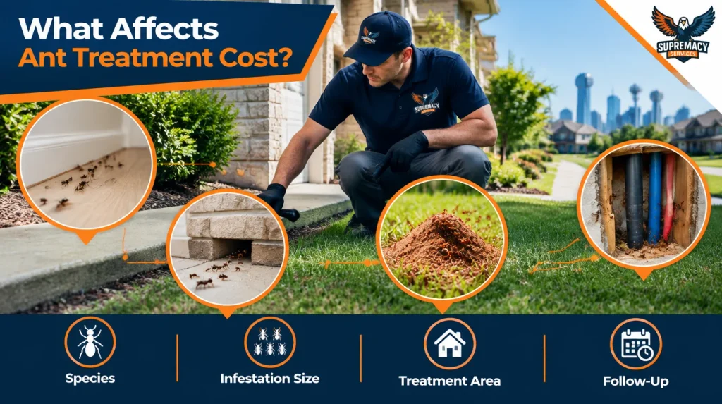 Factors that affect professional ant pest control cost in Dallas-Fort Worth